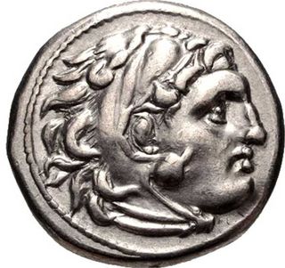 アレキサンダー大王が自分をヘラクレスに模して鋳造した銀貨
